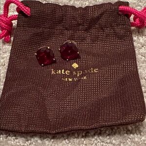 Kate Spade Deep Red Gem Post Earrings ❤️ EUC